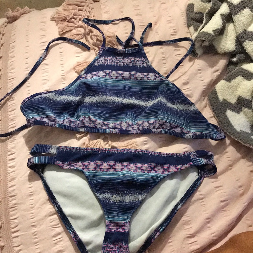 bikini top and bottom halter neck